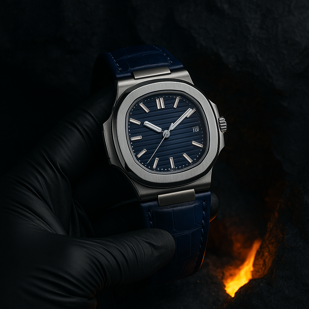 Universe Point Luxury Leather Strap Watch – Inspired by Patek Philippe Nautilus