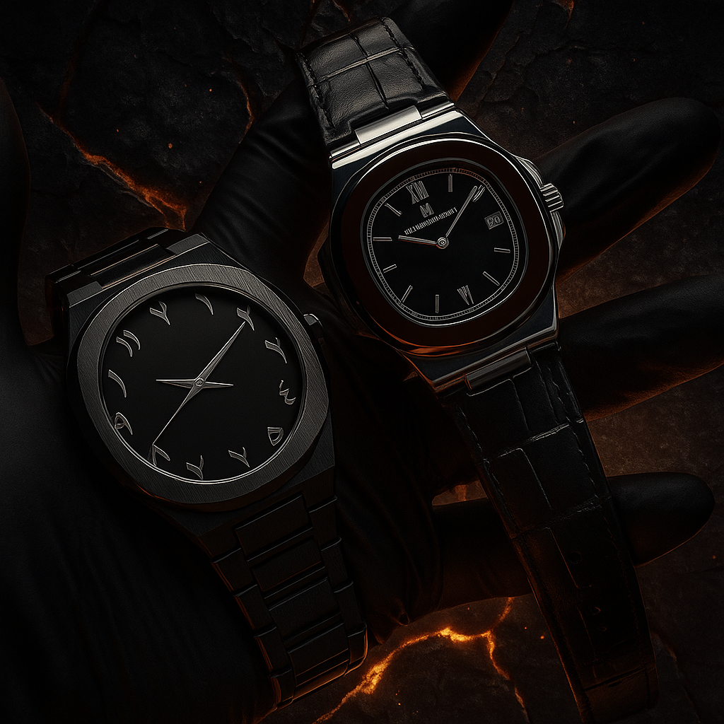 🔥 2 Luxury Watches Combo – Patek Philippe Inspired, Arabic Aura