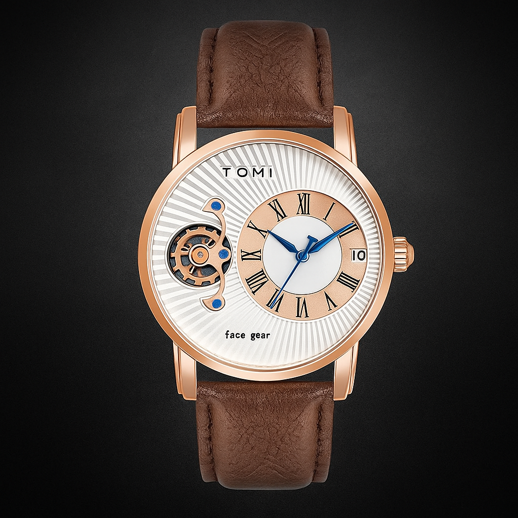 Luxury Leather Strap Wrist Watch – TOMI T-104