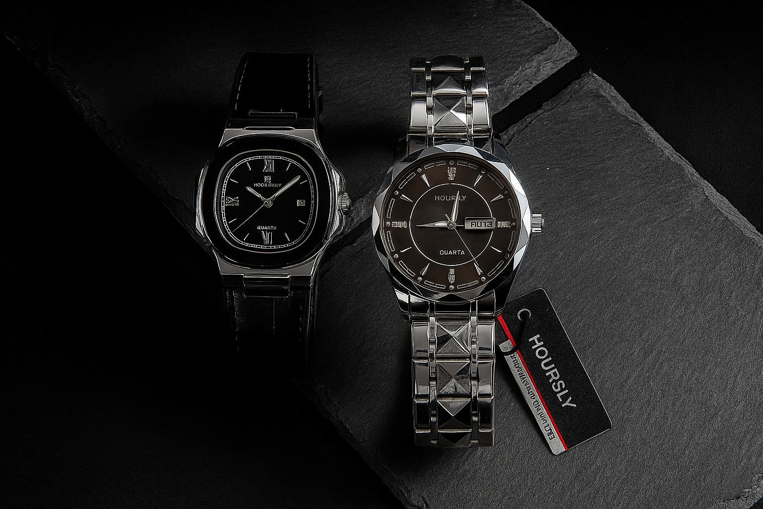🔥 2 Luxury Watches Combo – Patek Philippe Inspired,Diamond Cut hoursly|