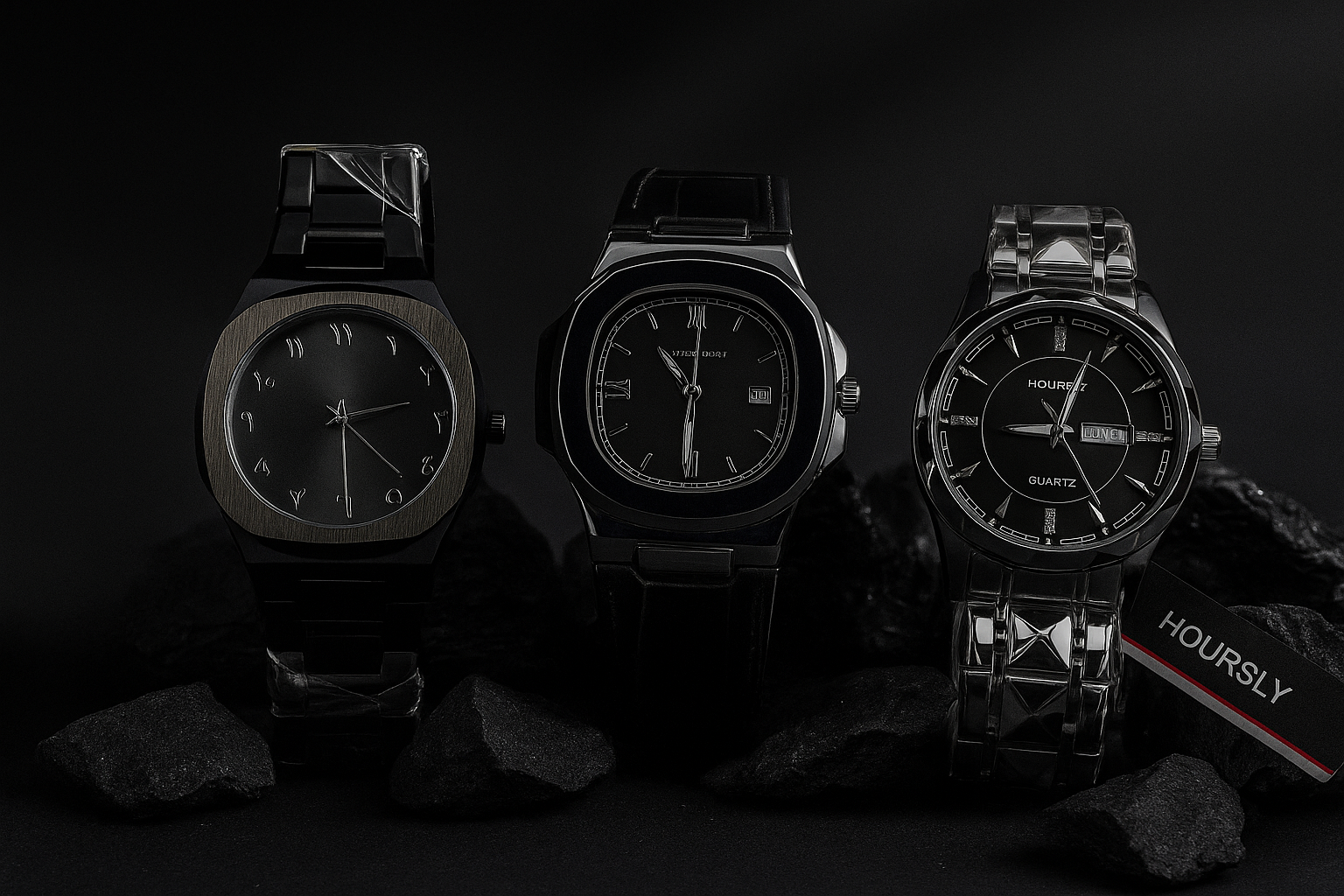 🔥 3 Luxury Watches Combo – Patek Philippe Inspired, Arabic Aura, Diamond Cut hoursly|