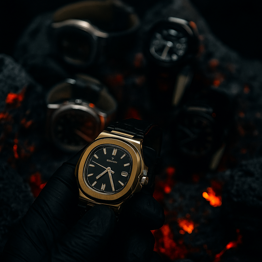 Universe Point Luxury Leather Strap Watch – Inspired by Patek Philippe Nautilus